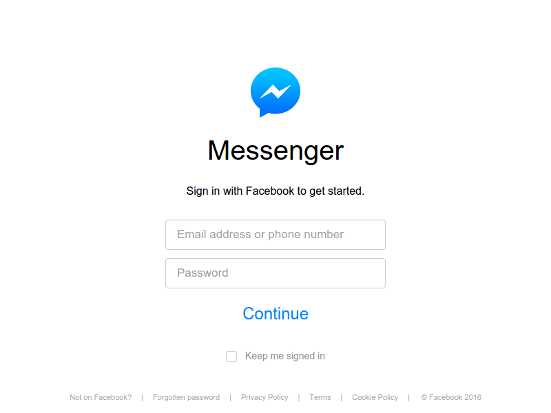 Messenger Login Facebook