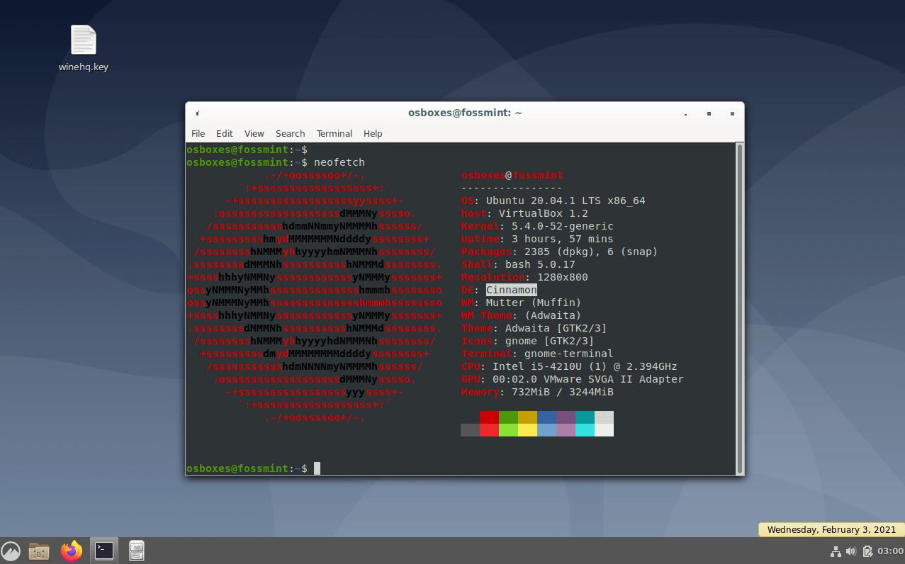 Cinnamon Desktop Running on Ubuntu 20.04