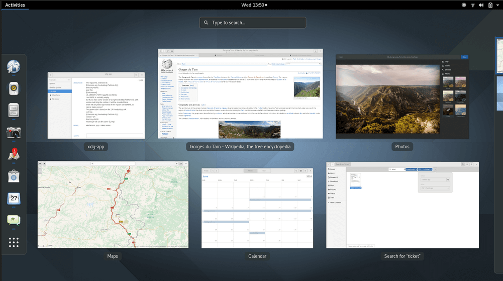 Gnome 3.20 Activities Overview