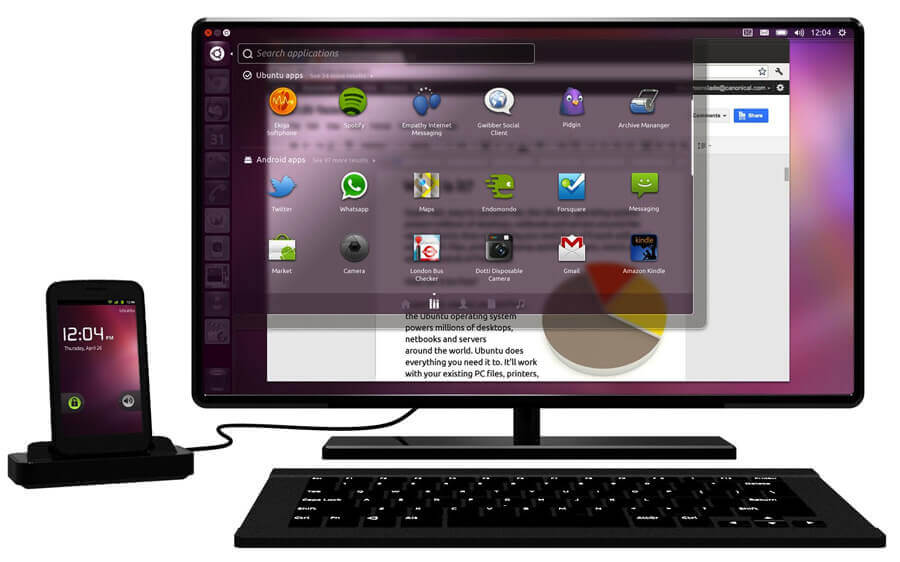 Ubuntu Phone Connected To A Monitor