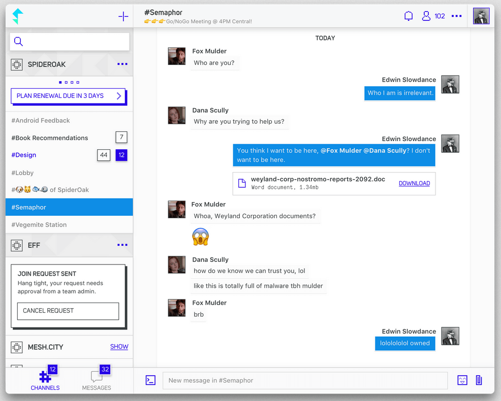 Semaphor Encrypted Chat and File Sharing