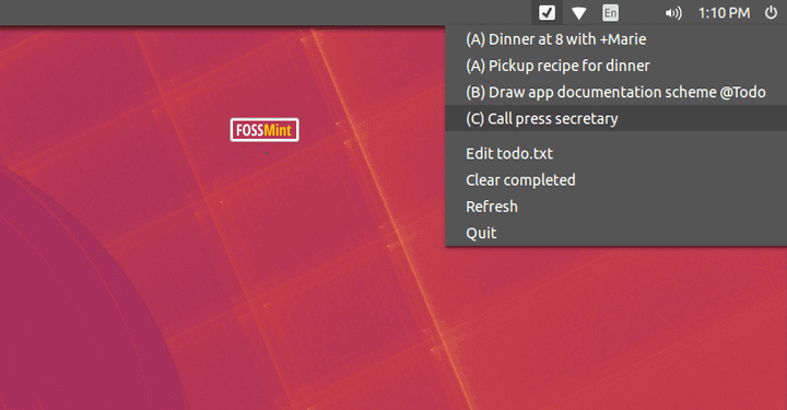 ToDo Indicator Applet for Ubuntu