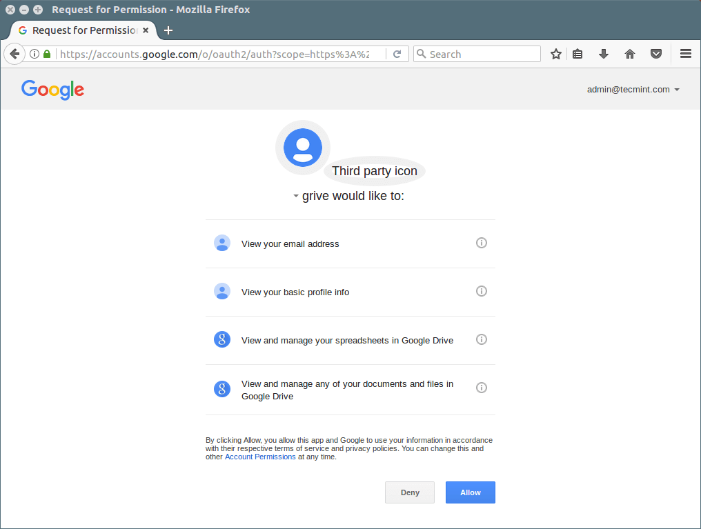 Grive Access to Google Drive