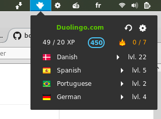 Duolingo Status GNOME Extension