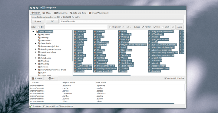Metamorphose - Linux Batch Rename Files
