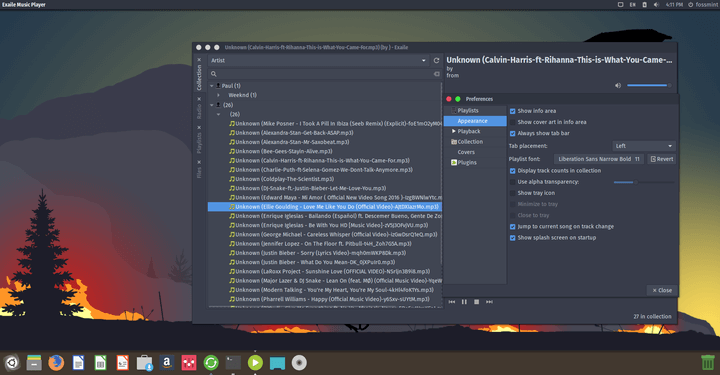 Exaile Music Player for Linux