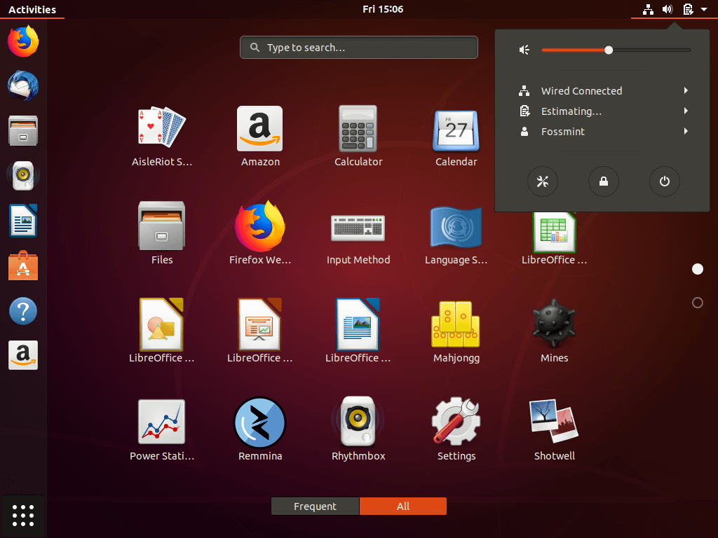 Ubuntu-18.04 System Tray