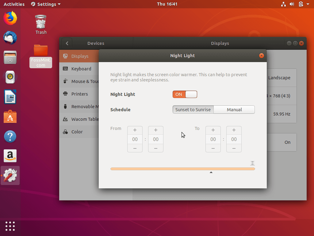Enable Ubuntu Night Light