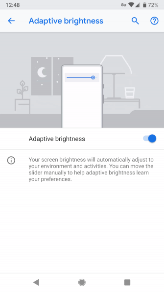 Android Pie Adaptive Brightness