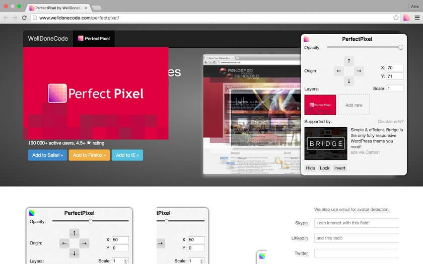 PerfectPixel Chrome Extension