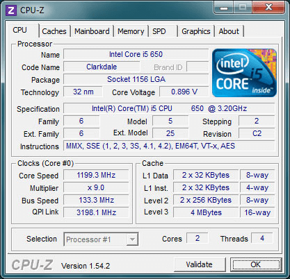 CPU-Z- Gives Information About PC