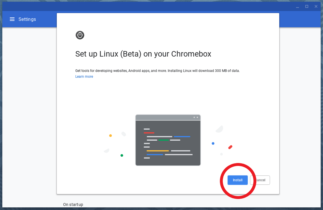 Install Linux Beta on Chrome OS