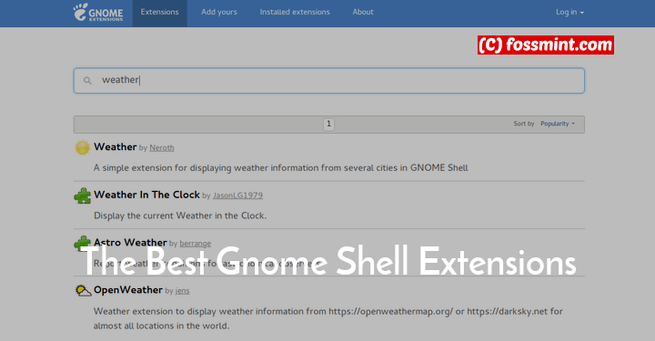 Best Gnome Shell Extensions