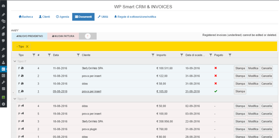 WP Smart CRM Invoice - Plugiin