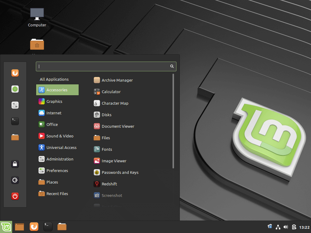 Linux Mint Desktop Menu