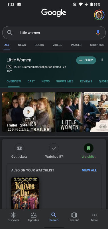 Google - Add Movies to Watchlist