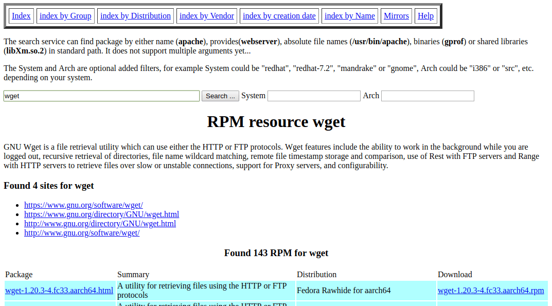 Linux RPM Finder