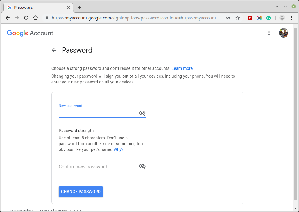 Set Strong Google Password