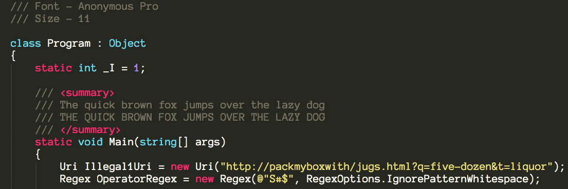 Anonymous Pro - Programming Font
