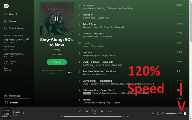 Spotify Playback Speed Access