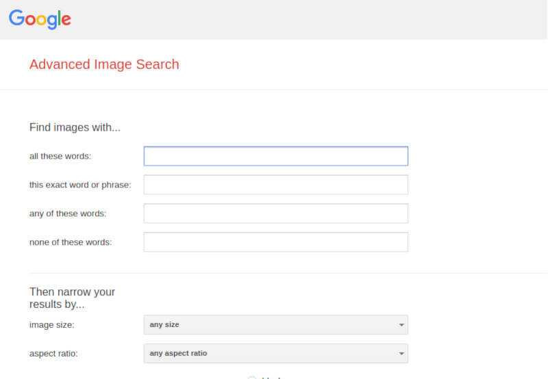Google Advanced Image Search
