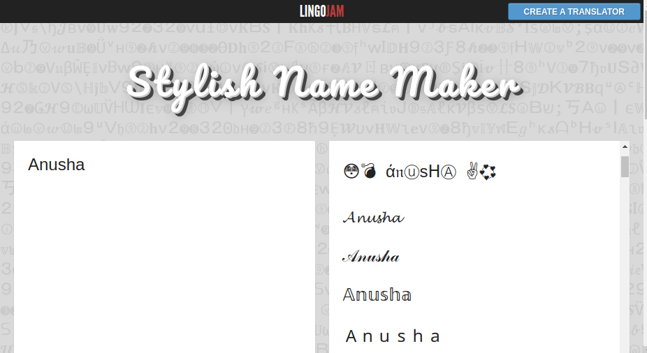 Lingojam username ideas Stylish Name